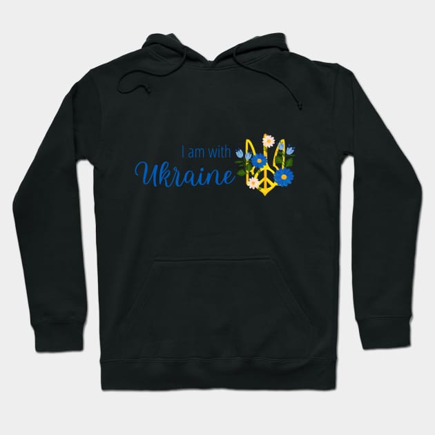 I am with Ukraine, design with tryzub of Ukraine and flowers Hoodie by g14u